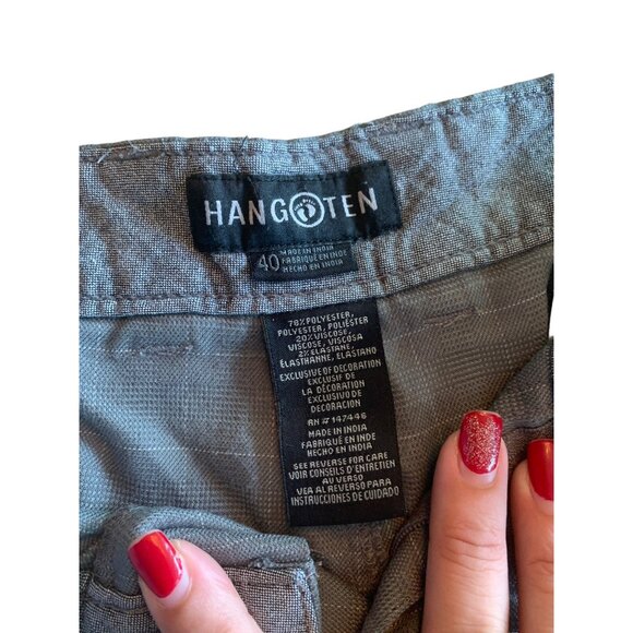 🍒 2/$20 🍒 Hang Ten Charcoal Gray Checkered Men's Shorts sz 40 - Picture 3 of 4